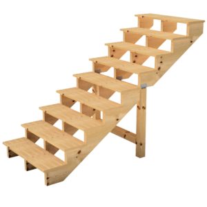 Vinuovo Holztreppe 9 Stufen 160cm ohne Setzstufen