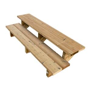 Vinuovo Terrassentreppe Holz 2 Stufen 140cm ohne Setzstufen