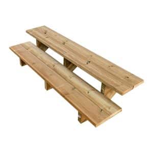 Vinuovo Terrassentreppe Holz 2 Stufen 160cm ohne Setzstufen