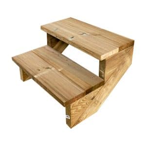 Vinuovo Terrassentreppe Holz 2 Stufen 60cm ohne Setzstufen