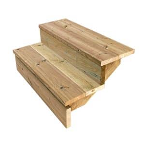 Vinuovo Terrassentreppe Holz 2 Stufen 80cm mit Setzstufen