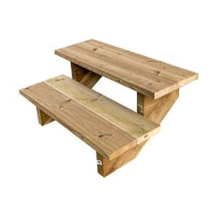 Vinuovo Terrassentreppe Holz 2 Stufen 80cm ohne Setzstufen