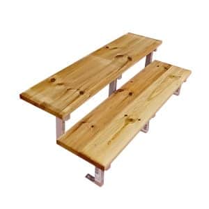 Vinuovo Terrassentreppe Stahl Oslo 2 Stufen Holz 140cm