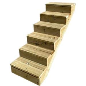 Vinuovo Treppe Holz 6 Stufen 60cm mit Setzstufen
