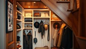 garderobe unter treppe