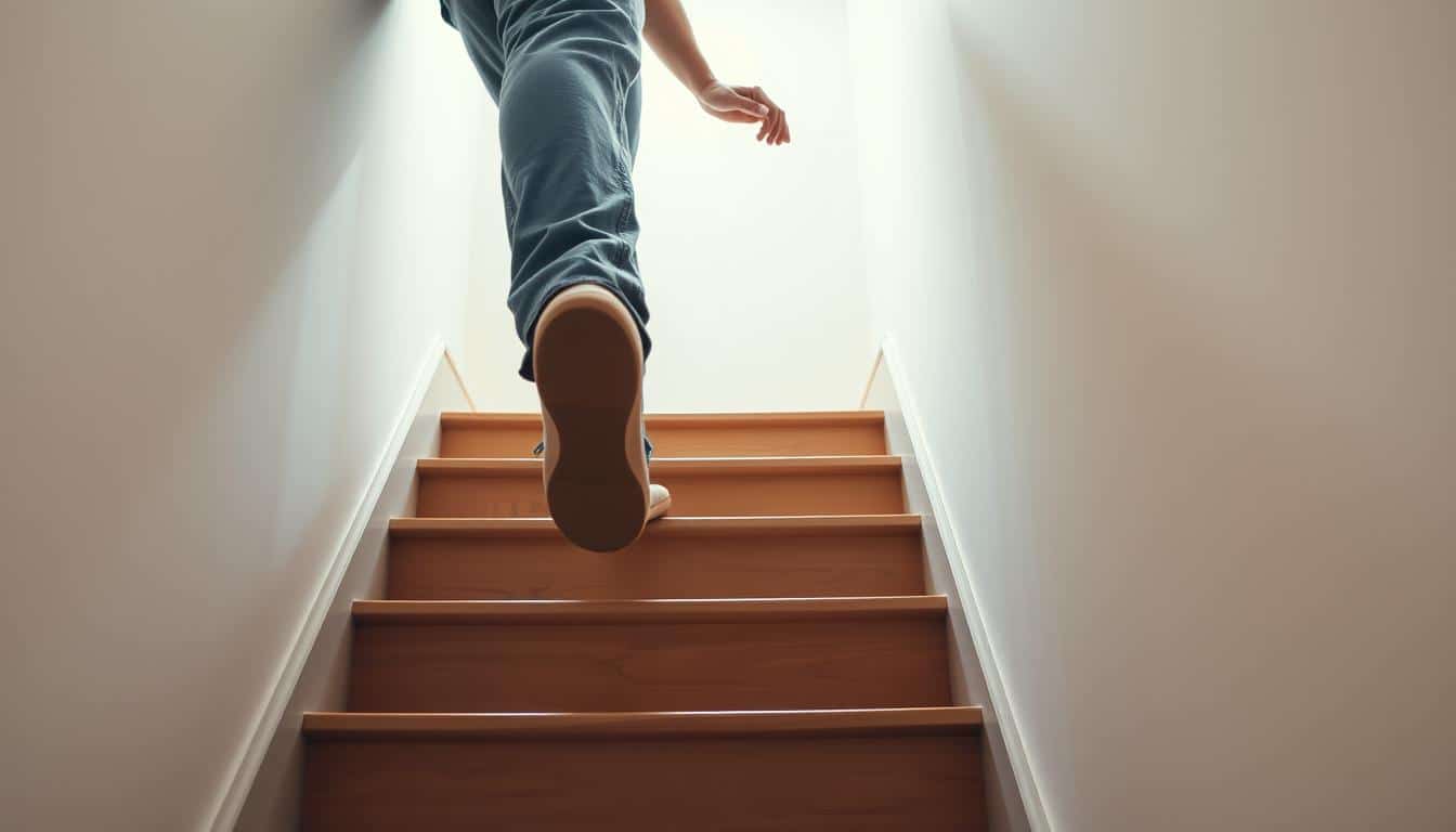 wechselschritt treppe runter ab wann